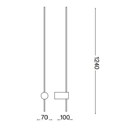Ideal Lux - Applique a LED ESSENCE LED/19W/230V 3000K 124 cm CRI 90 nero