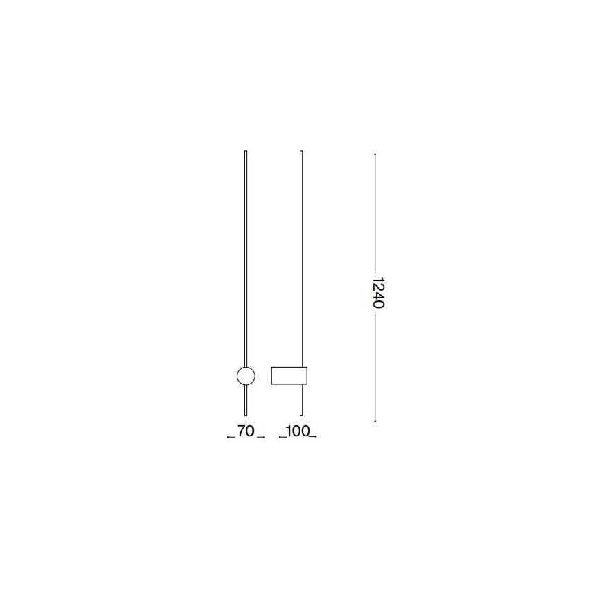 Ideal Lux - Applique a LED ESSENCE LED/19W/230V 3000K 124 cm CRI 90 nero