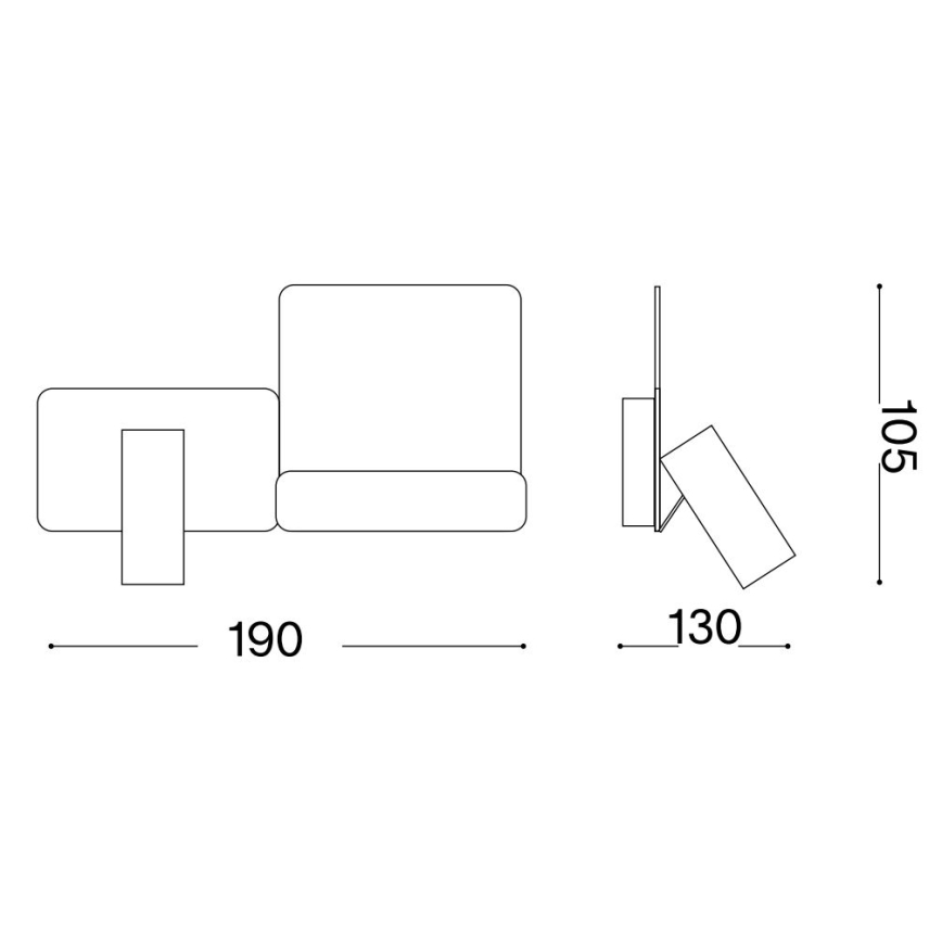 Ideal Lux - Applique a LED KOMODO LED/4,5W/230V USB CRI 90 nero