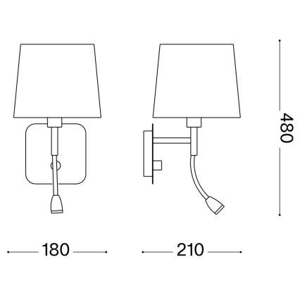Ideal Lux - LED Lampada flessibile da muro NORDIK 1xE14/40W + LED/1,5W/230V