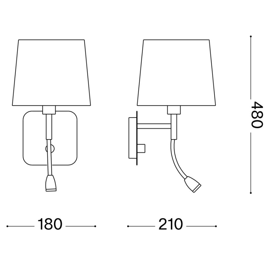 Ideal Lux - LED Lampada flessibile da muro NORDIK 1xE14/40W + LED/1,5W/230V
