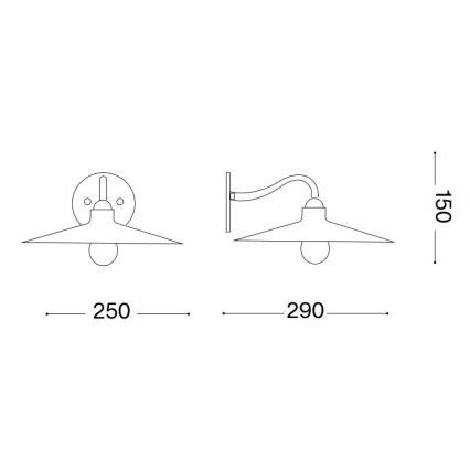 Ideal Lux - Applique CANTINA 1xE14/40W/230V bronzo