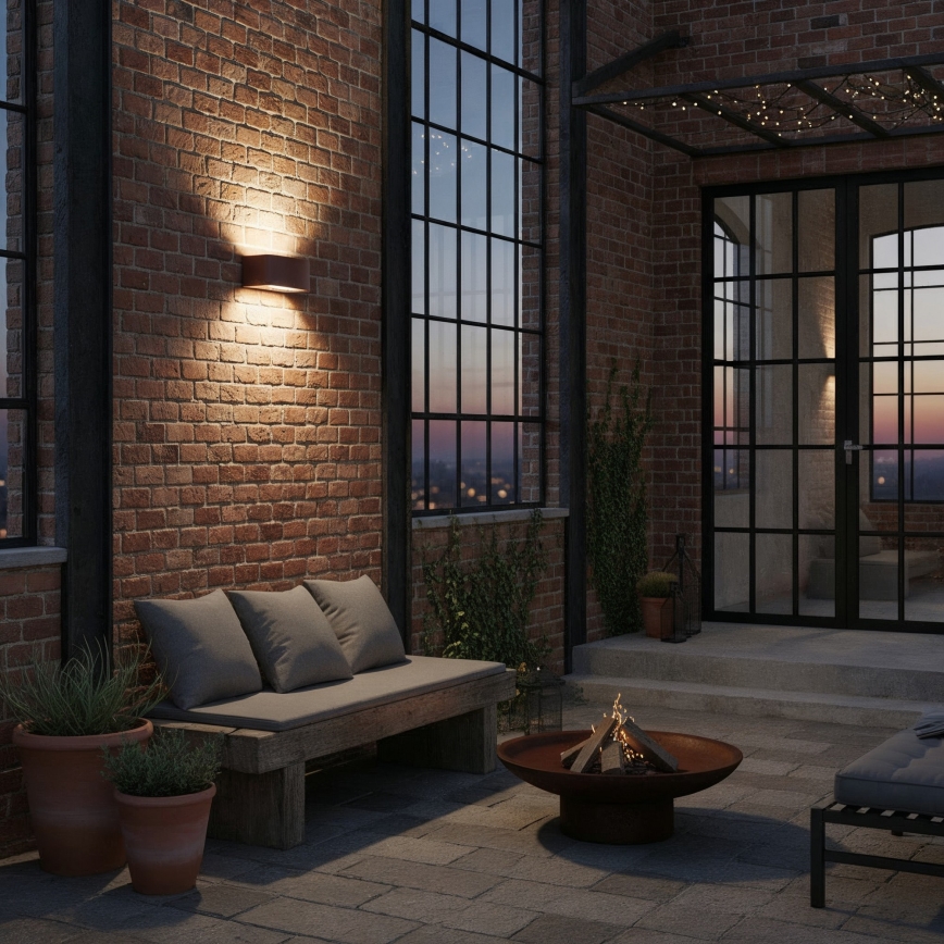 Ideal Lux - Applique da esterno ANDROMEDA 1xE27/60W/230V IP55 marrone