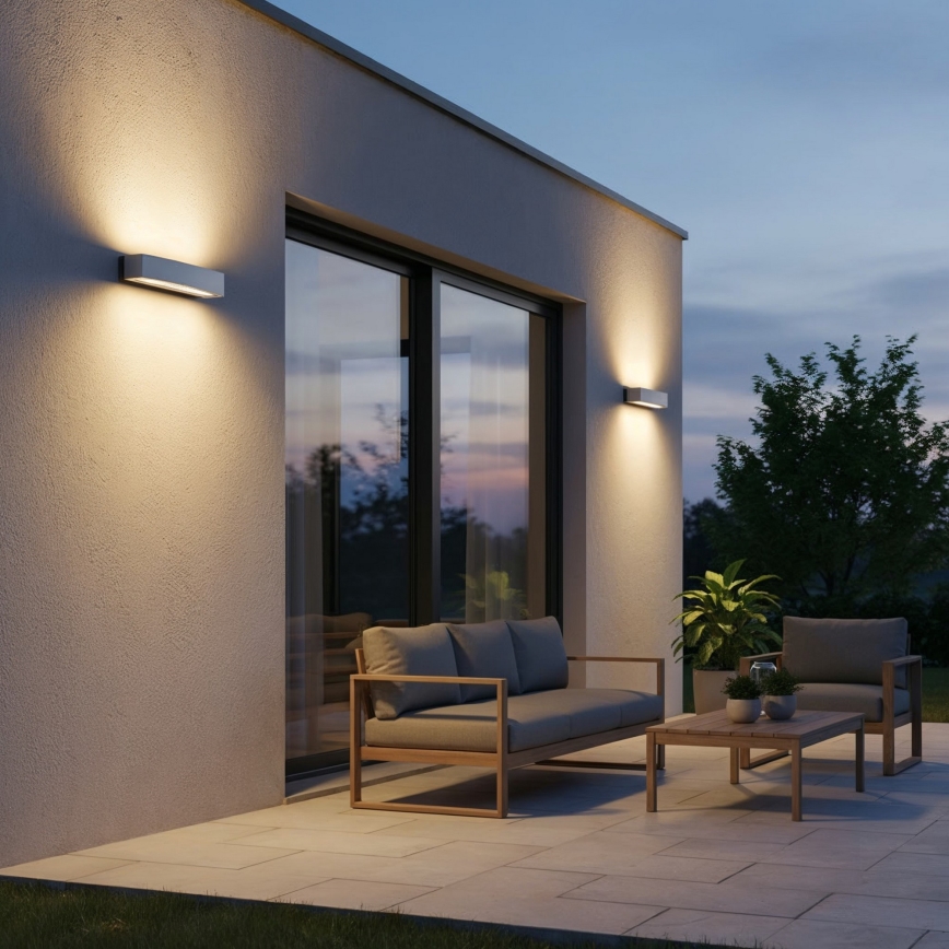 Ideal Lux - Applique da esterno ANDROMEDA 2xE27/60W/230V IP55 grigio