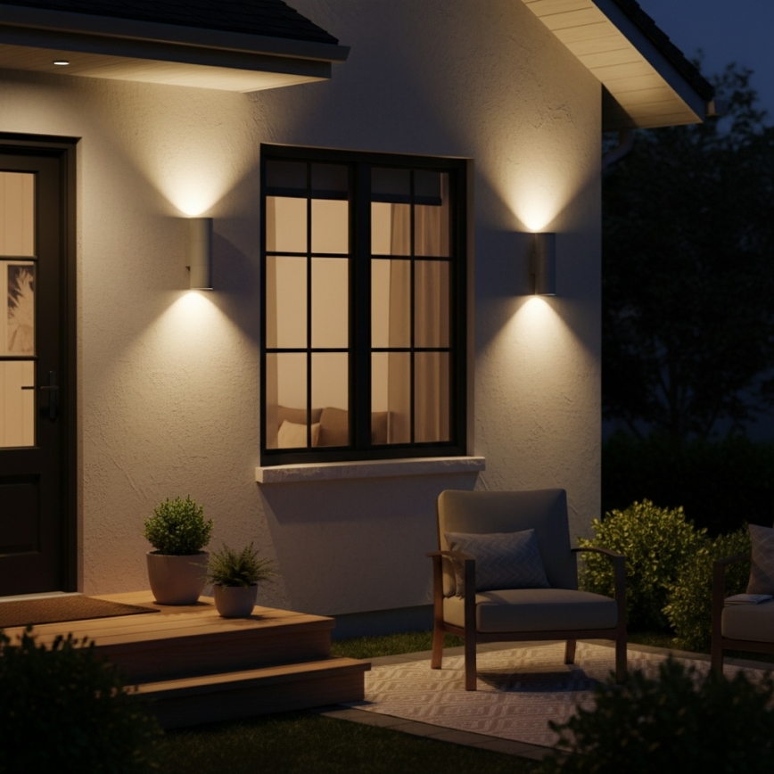 Ideal Lux - Applique da esterno GUN 1xGU10/35W/230V 21 cm IP44 grigio