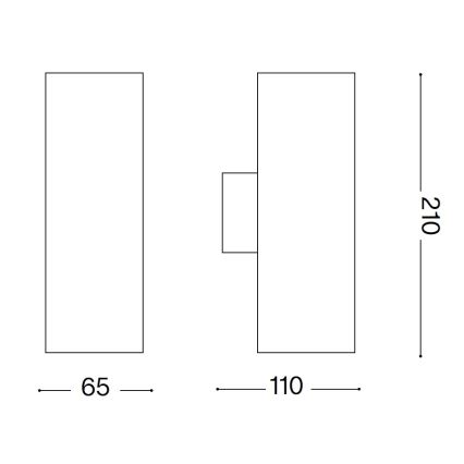 Ideal Lux - Applique da esterno GUN 1xGU10/35W/230V 21 cm IP44 grigio