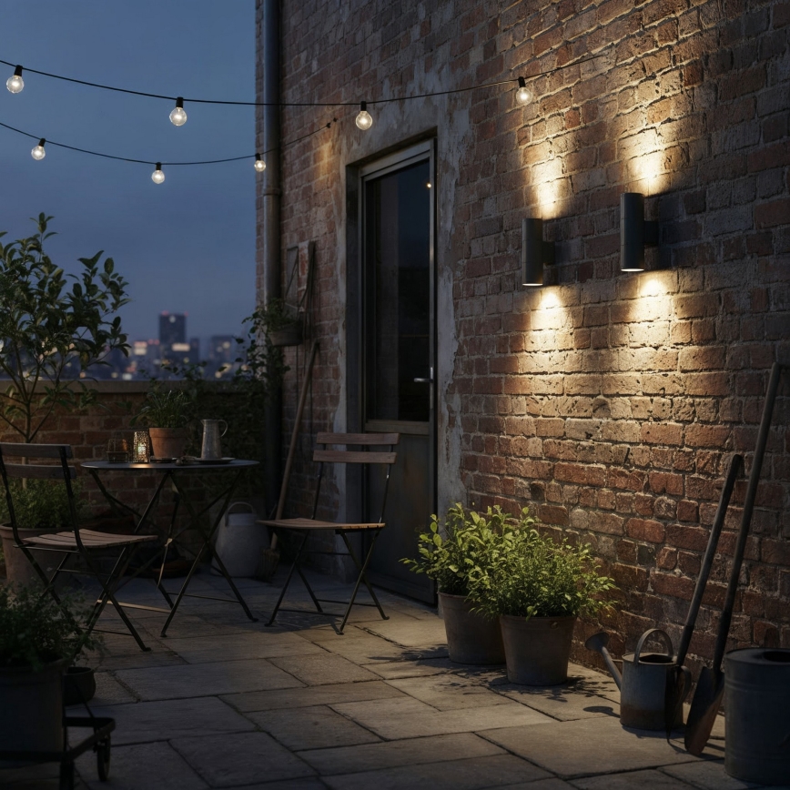 Ideal Lux - Applique da esterno GUN 2xGU10/35W/230V IP44 antracite