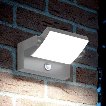 Ideal Lux - Applique da esterno LED con sensore SWIPE, 21W, 230V, CRI 90, IP54, grigio