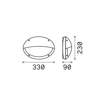 Ideal Lux - Applique da esterno POLAR 1xE27/23W/230V IP66 nera