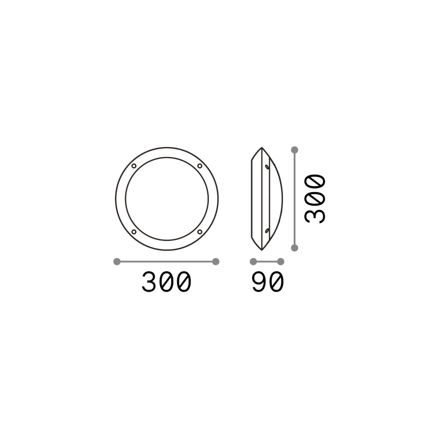 Ideal Lux - Applique da esterno POLAR 1xE27/23W/230V IP66 nero