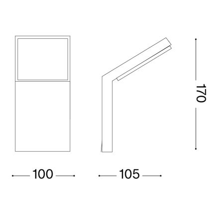 Ideal Lux - Applique da esterno LED STYLE 8,5W/230V, 3000K, CRI 90, IP54, nero