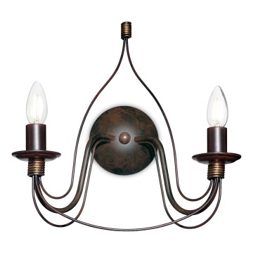 Ideal Lux - Applique da parete CORTE 2xE14/40W/230V, finitura rame