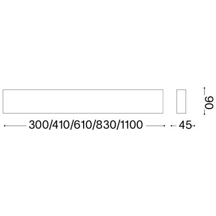 Ideal Lux - Applique a parete DELTA LED LED/14W/230V 3000K 41 cm CRI 90 cemento