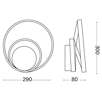 Ideal Lux - Applique da parete LED dimmerabile OZ LED/28W/230V CRI 90 bianco