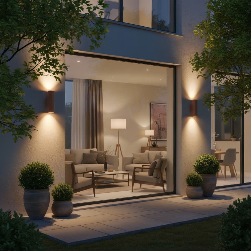 Ideal Lux - Applique da parete per esterni GUN 1xE27/60W/230V 31 cm IP54 marrone