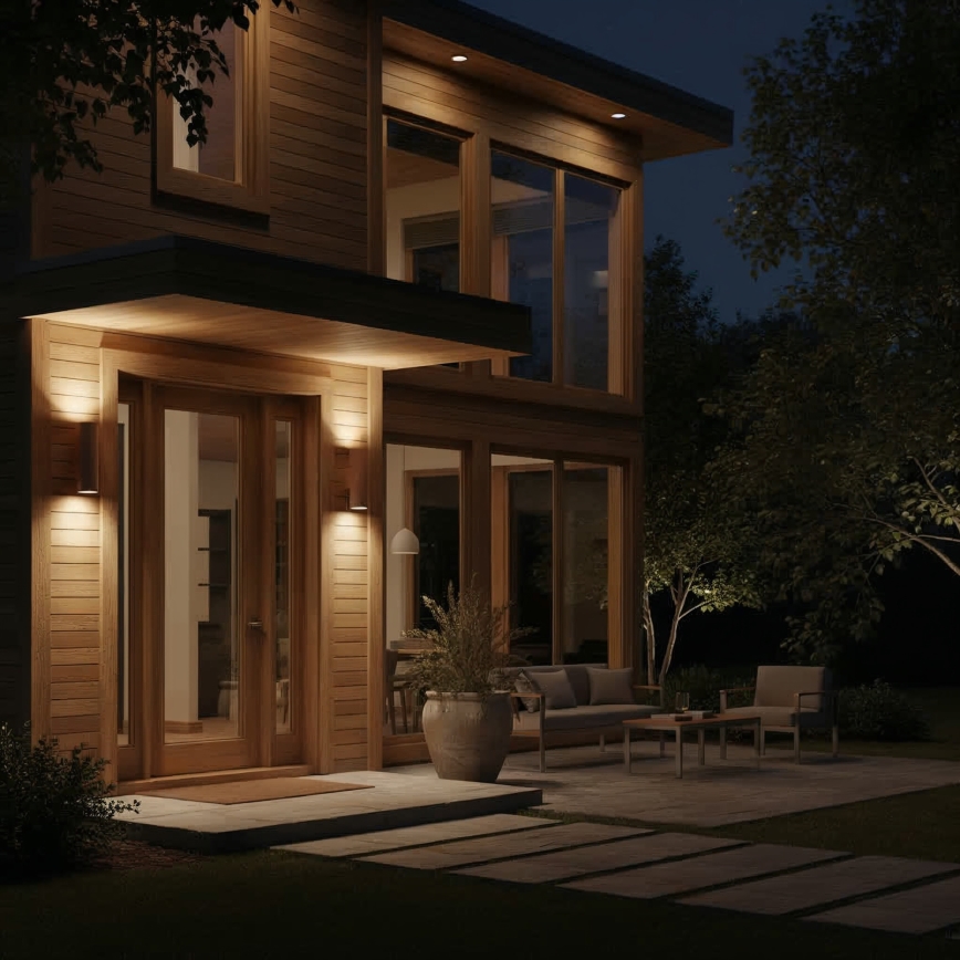 Ideal Lux - Applique da parete per esterni GUN 1xE27/60W/230V 31 cm IP54 marrone