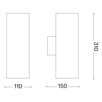 Ideal Lux - Applique da parete per esterni GUN 1xE27/60W/230V 31 cm IP54 marrone