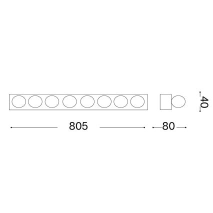 Ideal Lux - Applique da parete PRIVE 8xE14/40W/230V bianco