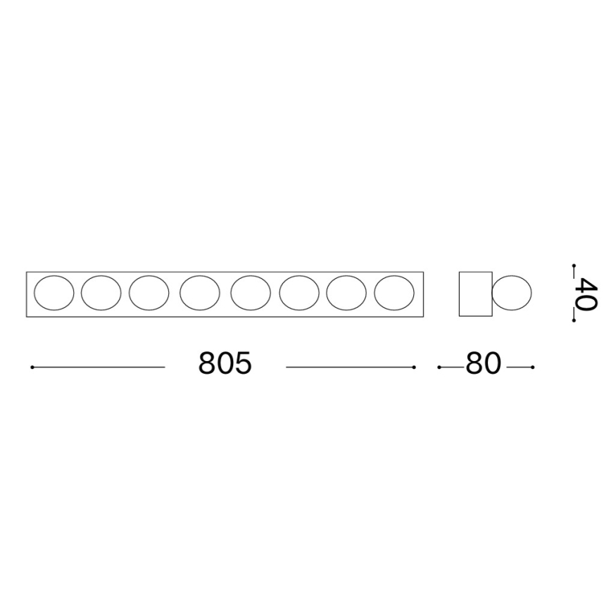 Ideal Lux - Applique da parete PRIVE 8xE14/40W/230V bianco