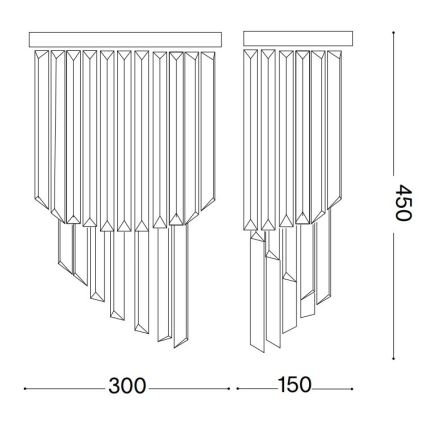 Ideal Lux - Applique di cristallo CARLTON 3xE14/40W/230V cromo lucido