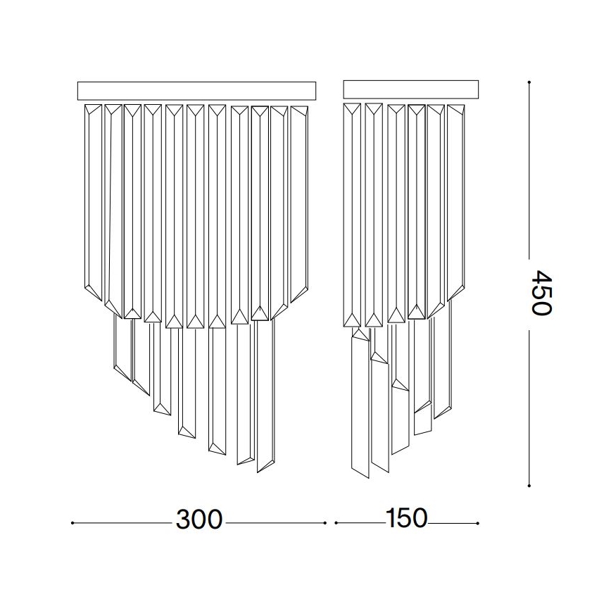 Ideal Lux - Applique di cristallo CARLTON 3xE14/40W/230V cromo lucido