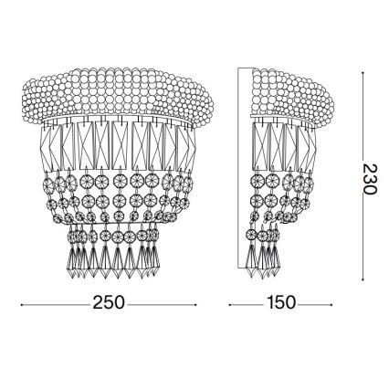 Ideal Lux - Applique di cristallo DUBAI 2xE14/28W/230V cromo lucido
