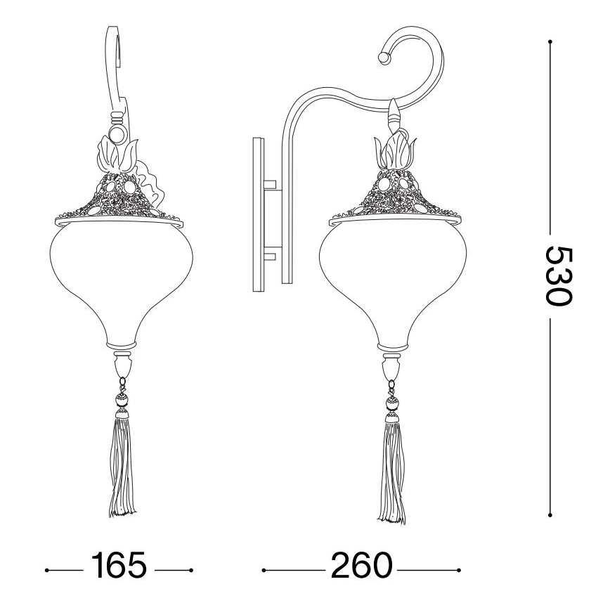 Ideal Lux - Applique HAREM 1xE27/42W/230V ottone
