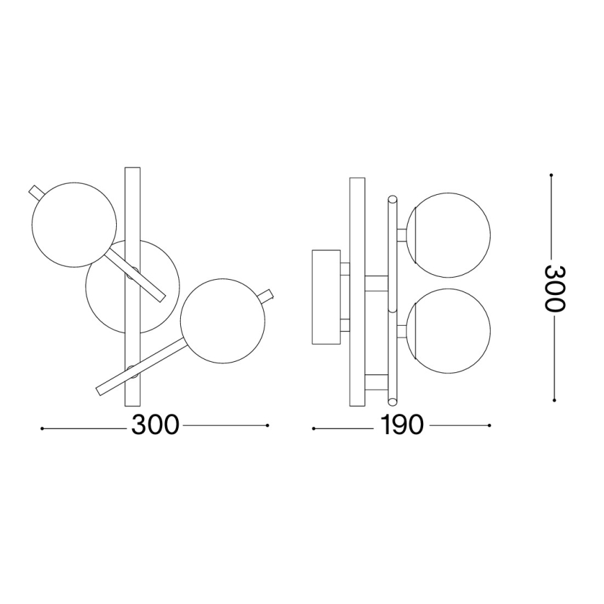 Ideal Lux - Applique LED da parete ATLAS 2xG9/3W/230V dorata