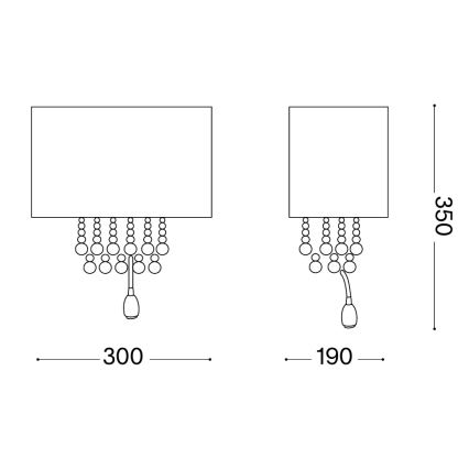 Ideal Lux - Applique in cristallo LED OPERA 2xE14/40W/230V + LED/1W bianco