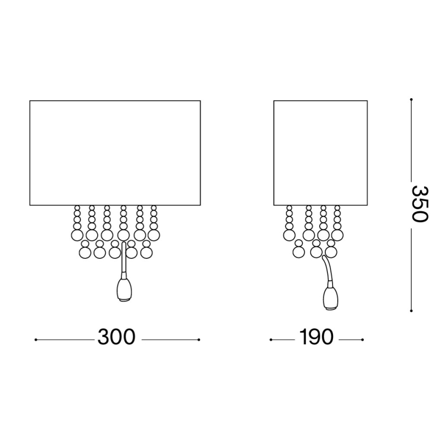 Ideal Lux - Applique in cristallo LED OPERA 2xE14/40W/230V + LED/1W bianco