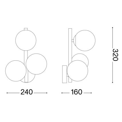 Ideal Lux - Applique LED PERLAGE 3xG9/3W/230V oro/beige fumé