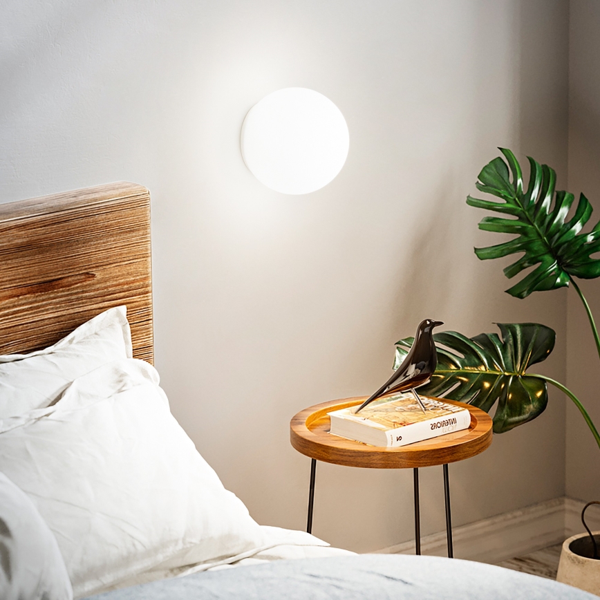 Ideal Lux - Applique MAPA 1xE27/42W/230V Ø 20 cm bianca