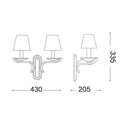 Ideal Lux - cristallo muro lampada PEGASO 2xE14/28W/230V oro