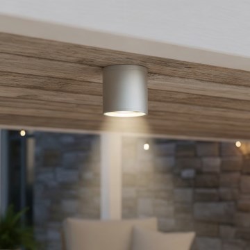 Ideal Lux - Faretto da esterno GUN 1xGU10/28W/230V Ø 11 cm IP55 grigio