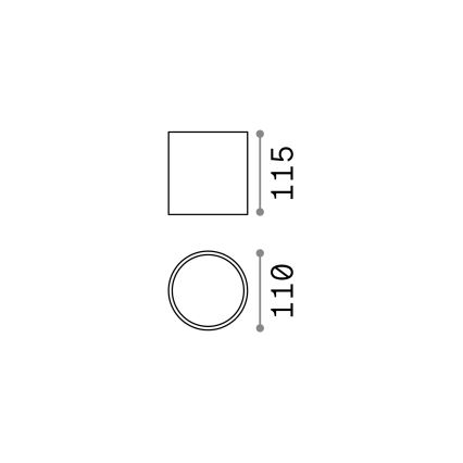 Ideal Lux - Faretto da esterno GUN 1xGU10/28W/230V Ø 11 cm IP55 grigio