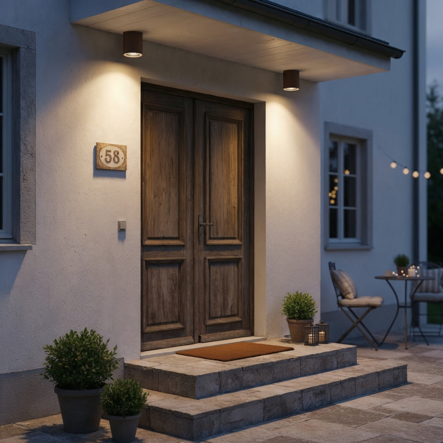 Ideal Lux - Faretto da esterno GUN 1xGU10/28W/230V Ø 11 cm IP55 marrone