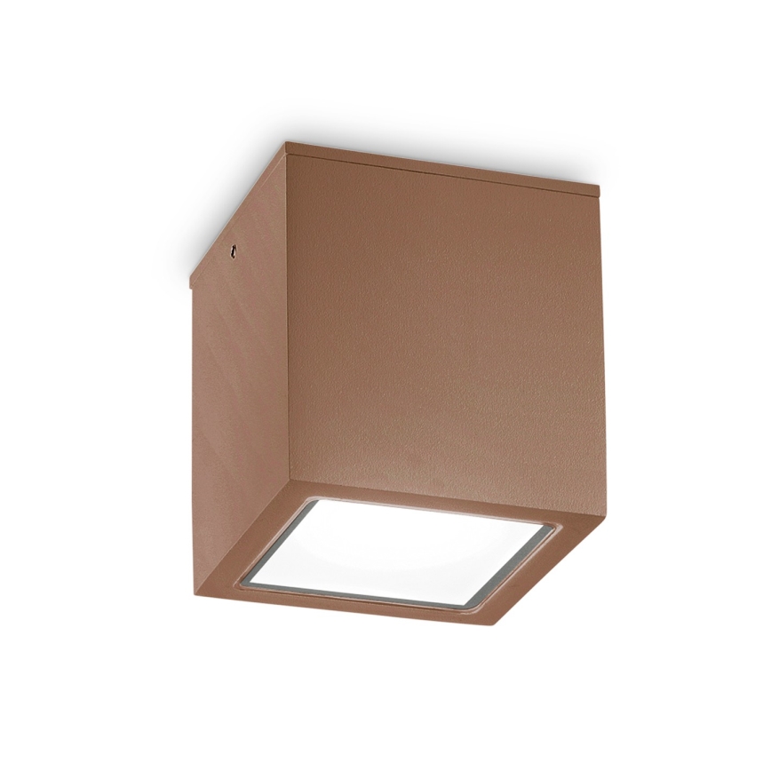 Ideal Lux - Faretto da esterno TECHO 1xGU10/20W/230V 15x15 cm IP54 marrone