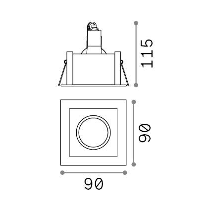 Ideal Lux - Faretto da incasso FUNKY 1xGU10/50W/230V 9x9 cm cromo opaco