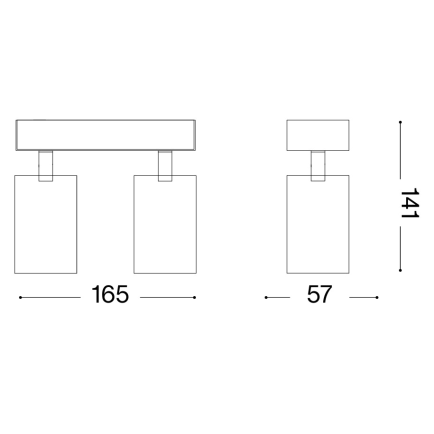 Ideal Lux - Faretto da parete a LED DYNAMITE 2xGU10/7W/230V CRI 90 nero