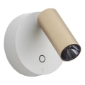 Ideal Lux - Faretto da parete LED dimmerabile touch ELF LED/3W/230V CRI 95 oro/bianco