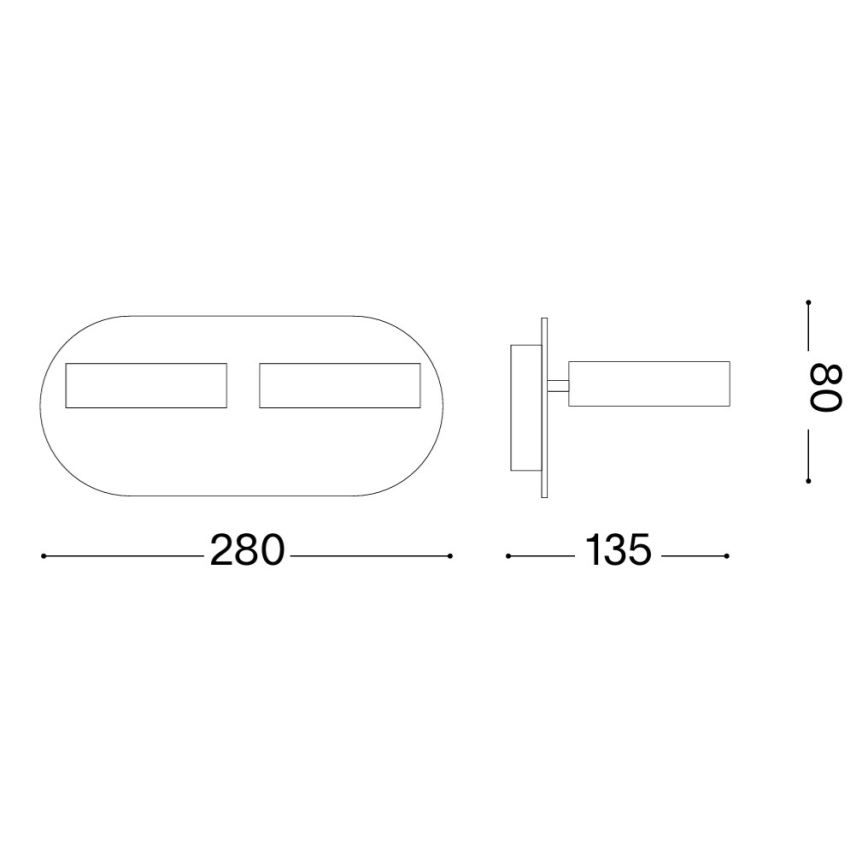 Ideal Lux - Faretto da parete LED OBY 2xLED/6W/230V CRI 90 bianco