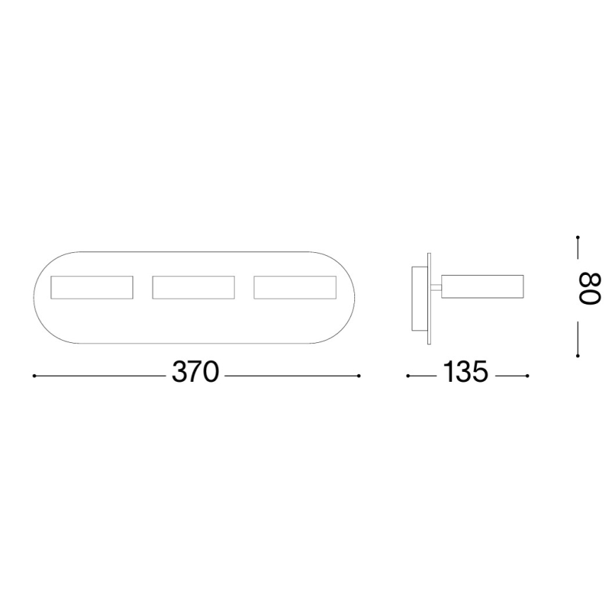 Ideal Lux - Faretto da parete LED OBY 3xLED/6W/230V CRI 90 bianco