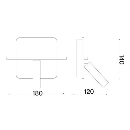 Ideal Lux - Faretto da parete LED PIANO LED/10W/230V CRI 90 USB bianco