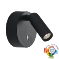 Ideal Lux - Faretto da parete LED ricaricabile dimmerabile con controllo a sfioramento BEAN LED/3W/5V 2200 mAh CRI 95 nero