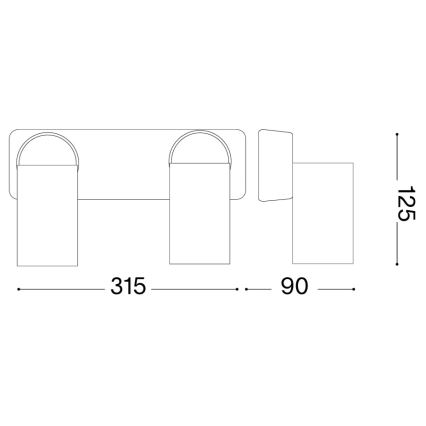 Ideal Lux - faretto da parete LED RUDY 2xGU10/7W/230V CRI 90 nero