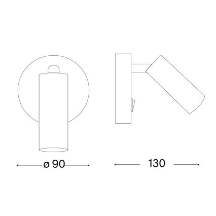 Ideal Lux - Faretto da parete PAGE LED/3W/230V CRI 90 nero