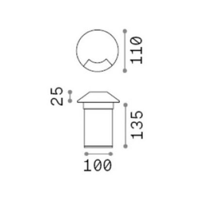 Ideal Lux - Faretto carrabile da incasso ROCKET LED/3W/230V CRI 90 IK08 IP67 cromo satinato