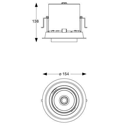Ideal Lux - Faretto da incasso LED NOVA LED/30W/230V 3000K CRI 90 Ø 15,4 cm nero