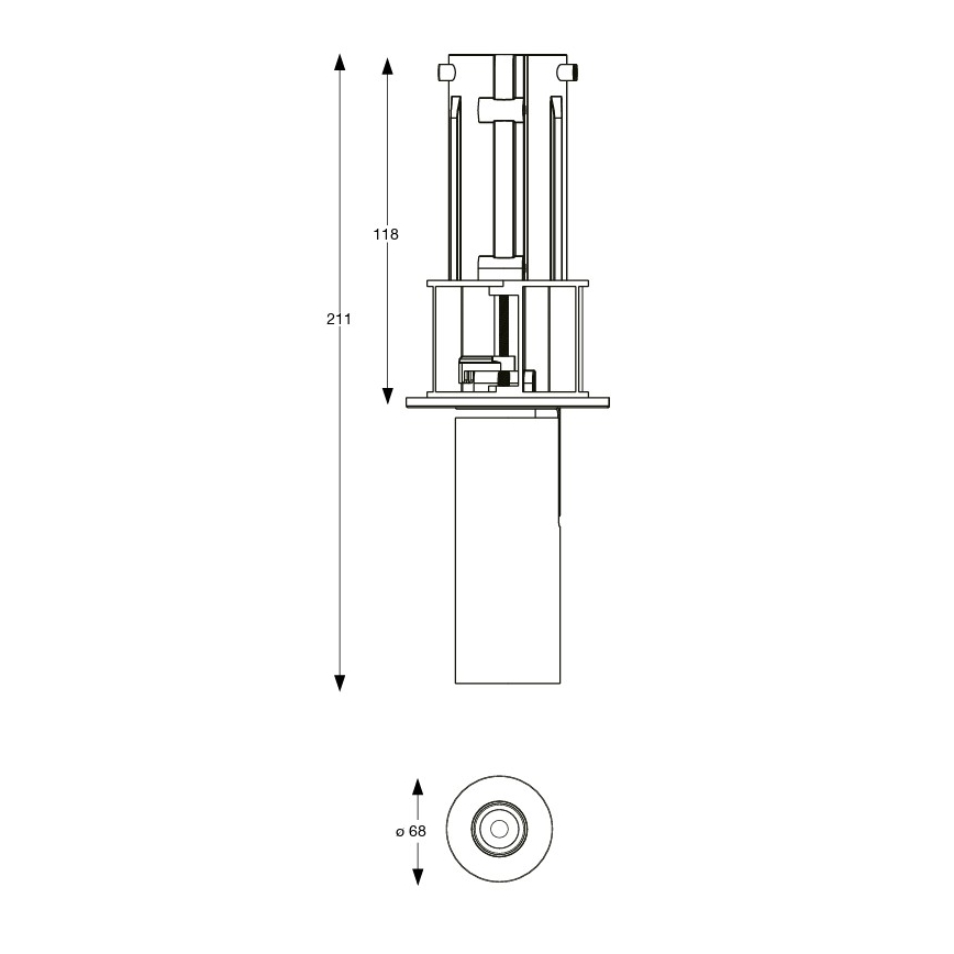 Ideal Lux - Faretto da incasso a LED NOVA 6W/230V 3000K CRI 90 Ø 6,8 cm nero