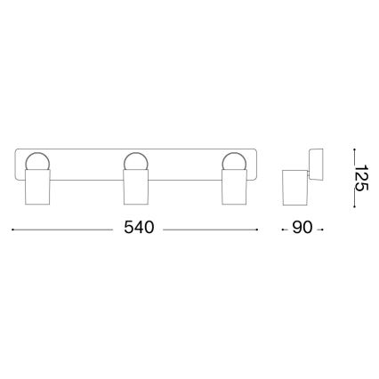Ideal Lux - Faretto LED RUDY 3xGU10/7W/230V CRI 90 nero
